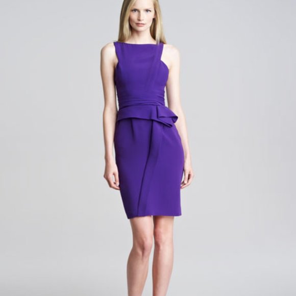 J. Mendel Silk Asymmetric Sleeveless Peplum Dress Pink Size 4 - Picture 8 of 9